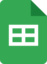 أيقونة خدمة Google Sheets للجداول بلون أخضر مع شبكة بيضاء