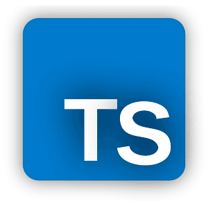 شعار TypeScript لغة برمجية موحدة بلون أزرق داكن مع أحرف TS بيضاء