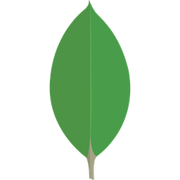 شعار MongoDB لوعا بيانات لالبرمجيات برق أخضر على طراز بيضاوي
